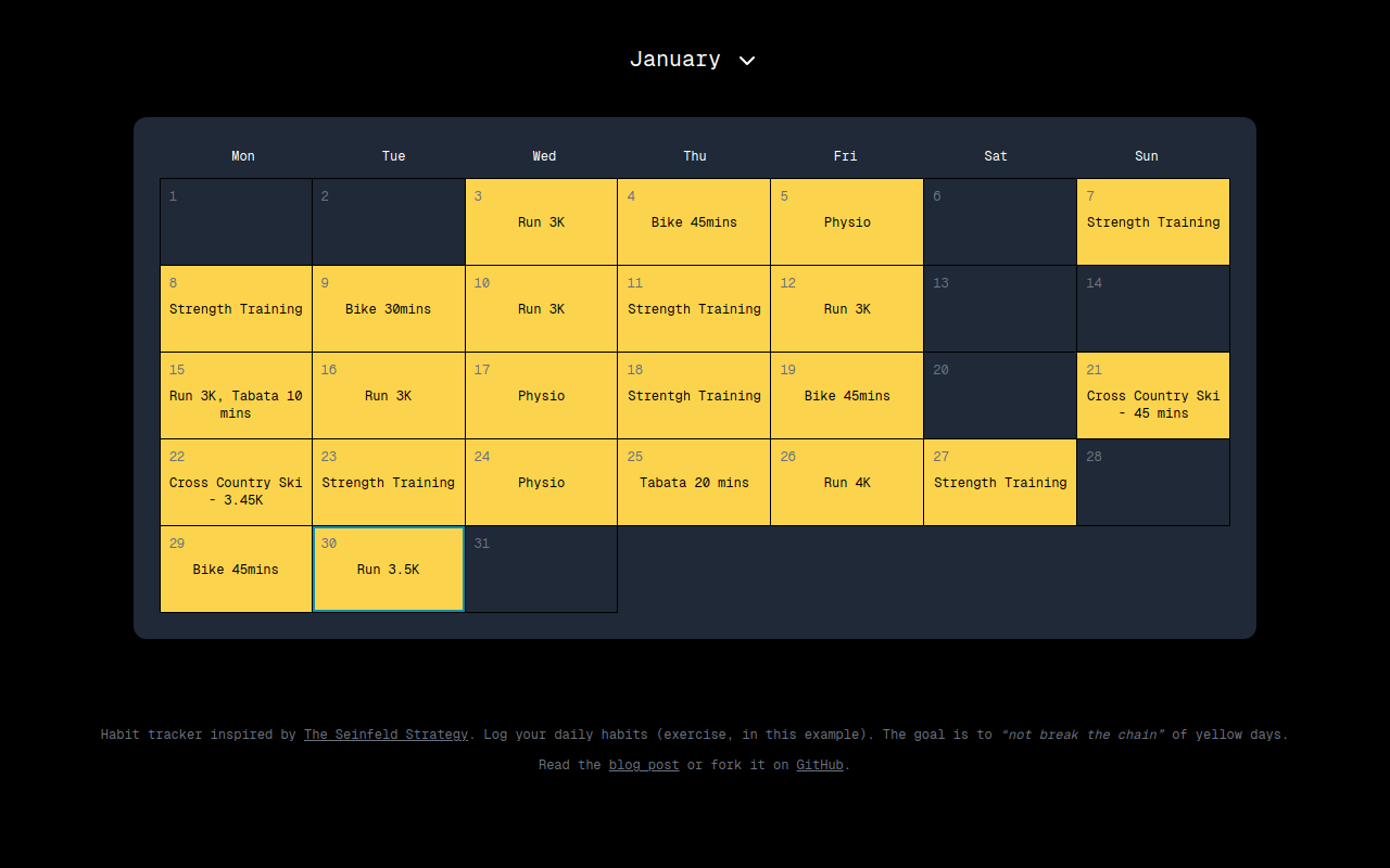 The Seinfeld Calendar - a Next.js calendar to track daily habits